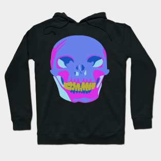 Bright Statement Making Eighties Colored Halloween Skull Hoodie